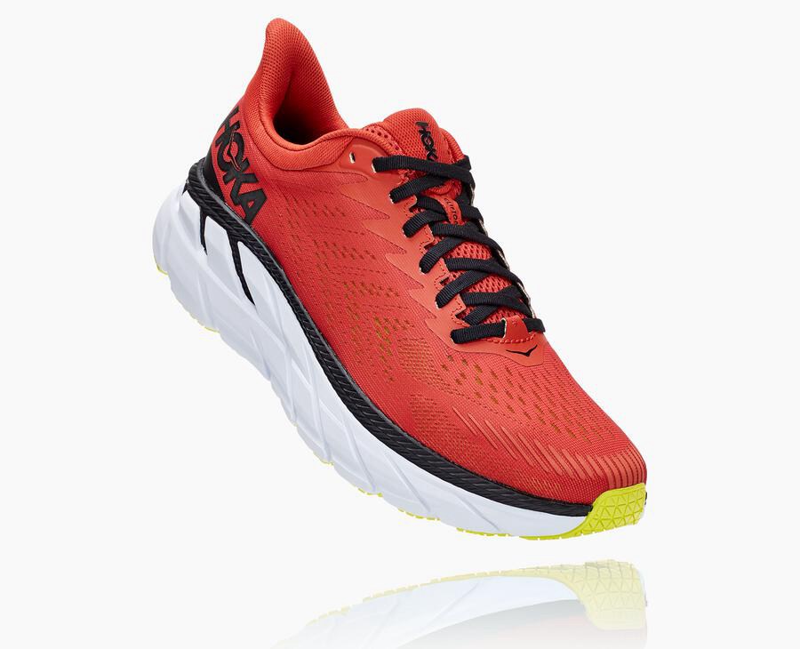 Zapatillas Running Hoka One One Hombre - Clifton 7 - Rojas - CKF721045